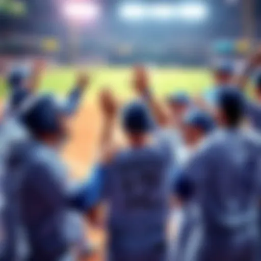 Los Angeles Dodgers players celebrating their win in a baseball game