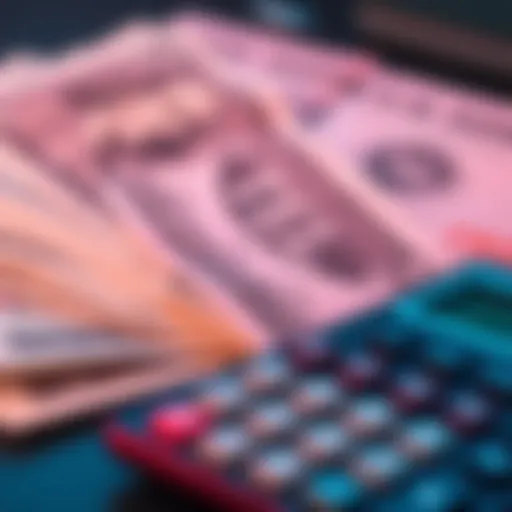 Close-up of dollar bills next to a calculator, symbolizing financial decisions