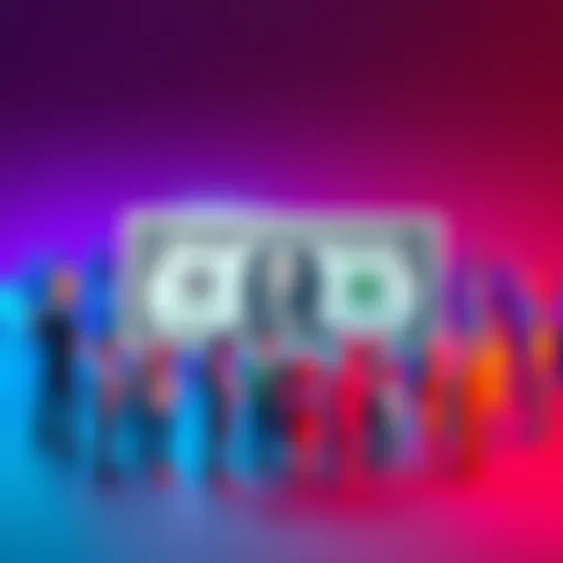 A graphic showing a dollar bill surrounded by community icons representing people discussing the offer.