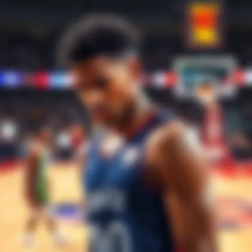 Donovan Mitchell looking disappointed on the court after missing a crucial shot in the playoffs