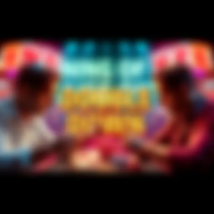 A visual representation of the phrase 'Double Down' in various contexts like gaming, business decisions, and personal commitments, illustrating risk-taking behavior.