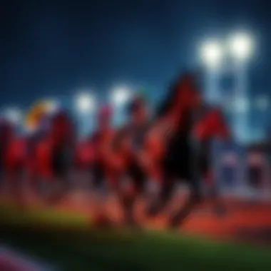 Horses racing under the lights at Downs after Dark event