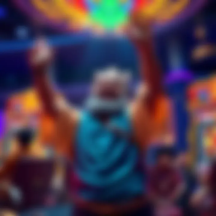 Player celebrates big win in Dragon Link A joyful player celebrating a major win at the Genghis Khan slot machine in Dragon Link game