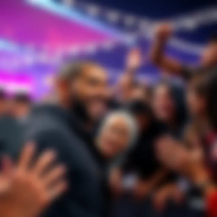 Drake smiling and interacting with fans at an outdoor event, showcasing his approachable personality.