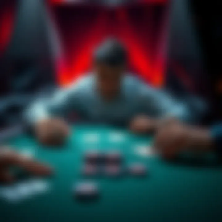 A tense moment at a poker table where a player reacts to an unexpected loss with A♣️9♣️ against a winning hand.