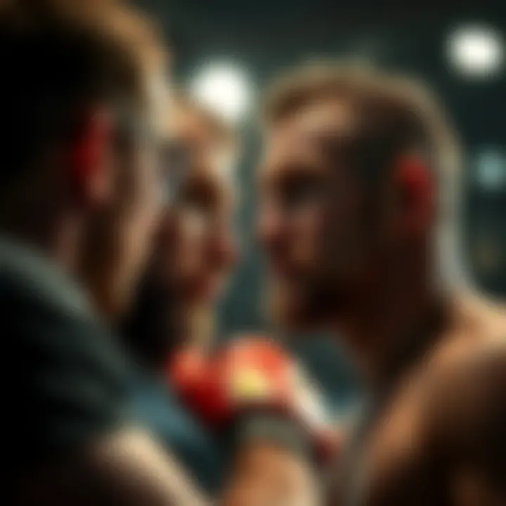 Dustin Jacoby coaching Cody Brundage before his fight in Australia, focused and determined