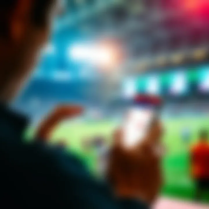 Person looking at a betting app on a smartphone, focusing on Early Exit option for parlays