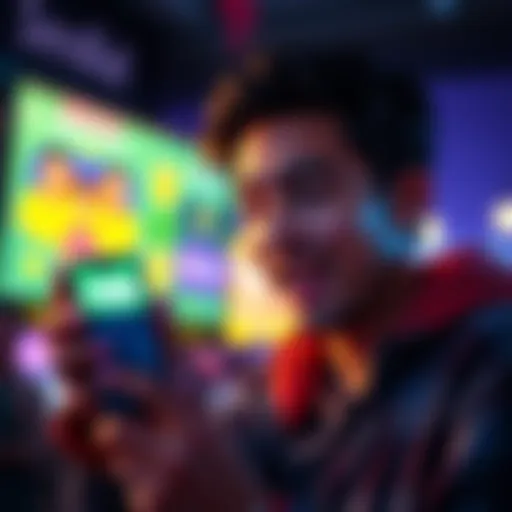 A person excitedly looking at a smartphone with PrizePicks displayed, showing potential earnings