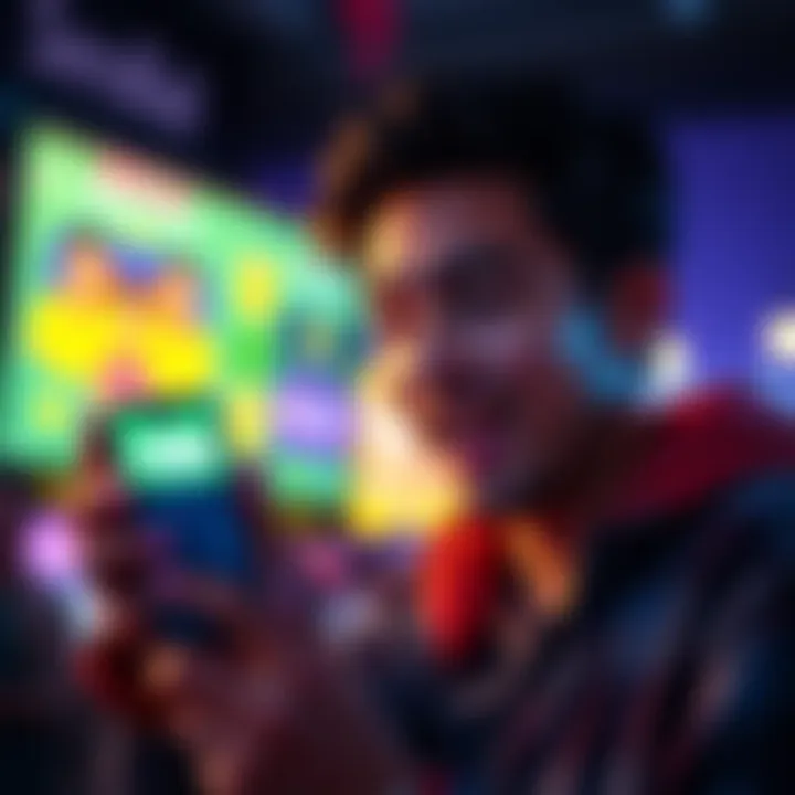 A person excitedly looking at a smartphone with PrizePicks displayed, showing potential earnings
