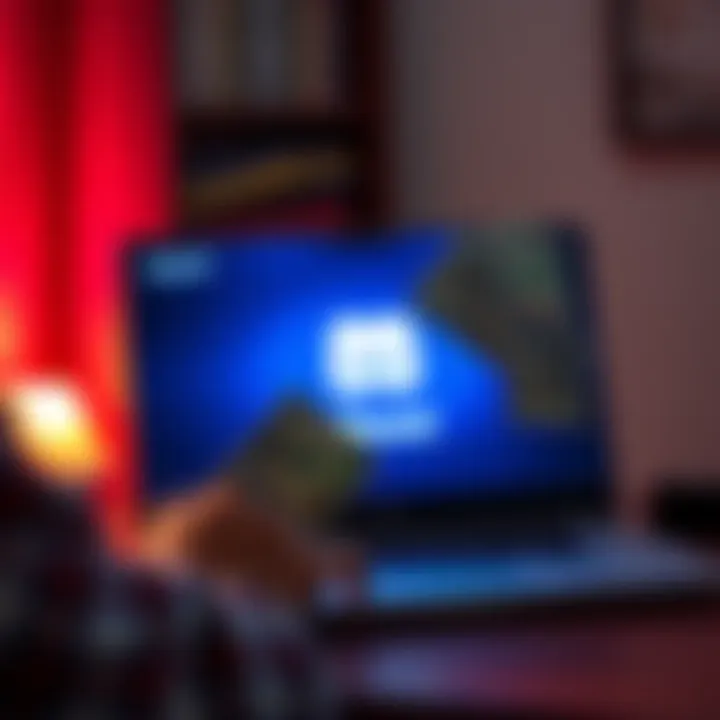 A person showing cash while using a laptop with Discord logo on screen