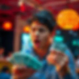 A person looking excited while counting cash, representing quick money-making ideas.