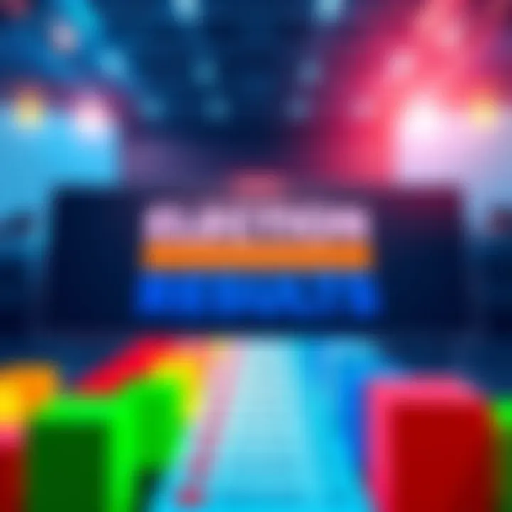 A graphic showing election results with various colorful bars representing different choices