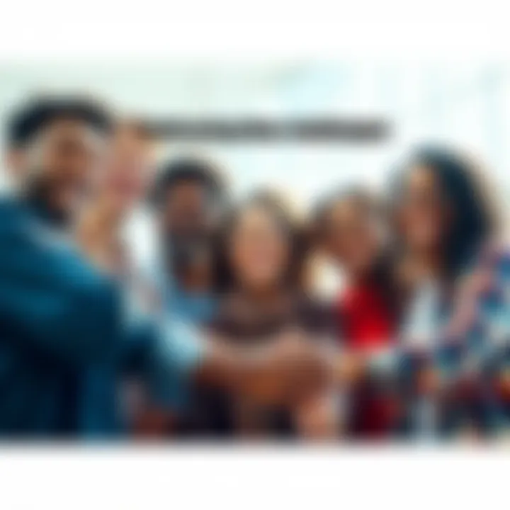 A group of diverse people smiling and collaborating in a bright setting, symbolizing teamwork and positivity toward new opportunities.