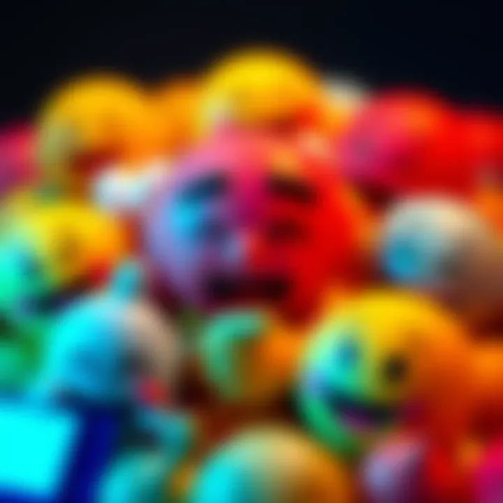 Colorful emojis representing various emotions, illustrating their role in digital conversations and social media engagement.