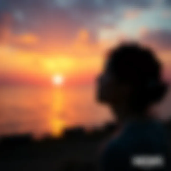 A person reflecting on deep emotions, with a serene background symbolizing inner peace.