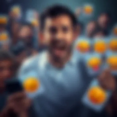 Emotional reaction of Jose Jose showing strong emotions, surrounded by a shocked community, with expressive emojis visible on social media posts.