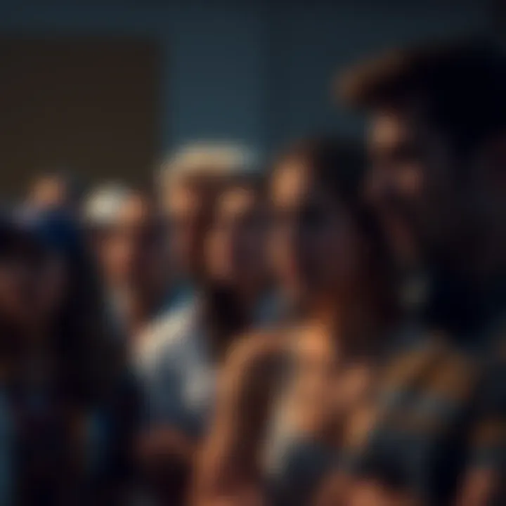 Group of people showing strong emotions like sadness and anger while watching an intense situation unfold.