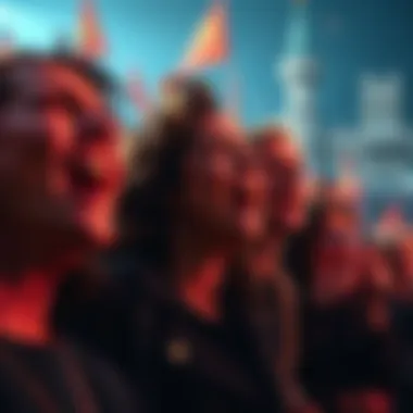 People expressing intense emotions during events at the Castle