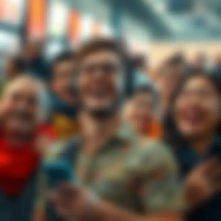 People expressing joy and relief as they return to previous activities, showcasing a mix of happiness and concern on their faces.