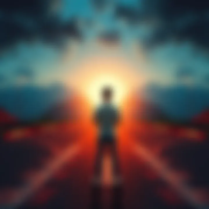 A person standing at a crossroads looking anxious, symbolizing the dangers of following emotions without caution.