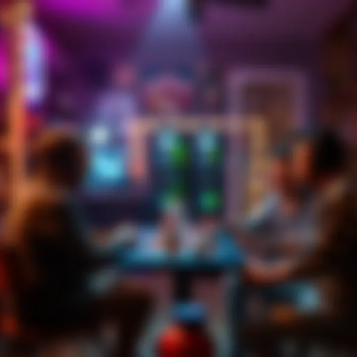 A group of friends enjoying board games and entertainment in a cozy setting, highlighting alternatives to gambling in states without betting.