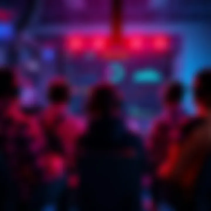 A group of people discussing esports betting strategies with charts and statistics on a screen