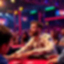 Ethan Klein talking on stage during Celebrity Poker Tour, with a shocked audience in the background.