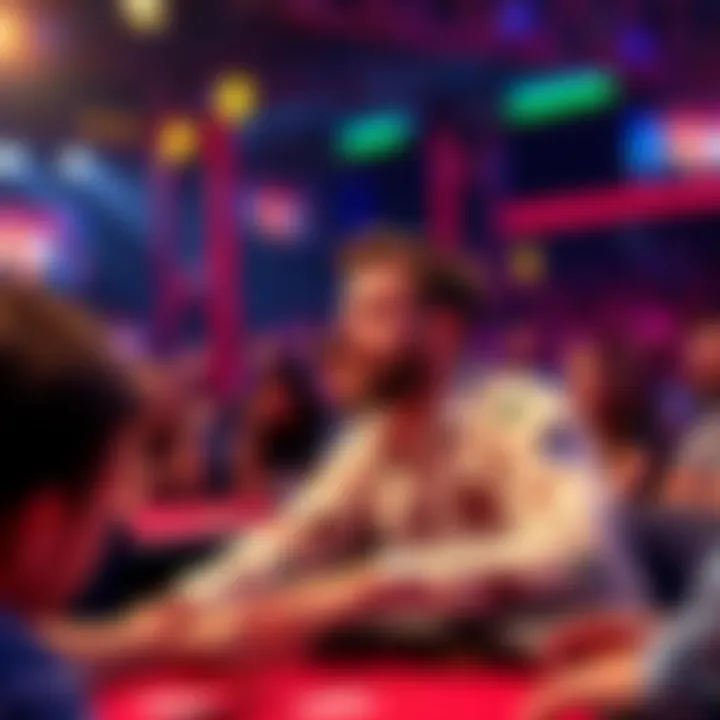 Ethan Klein talking on stage during Celebrity Poker Tour, with a shocked audience in the background.
