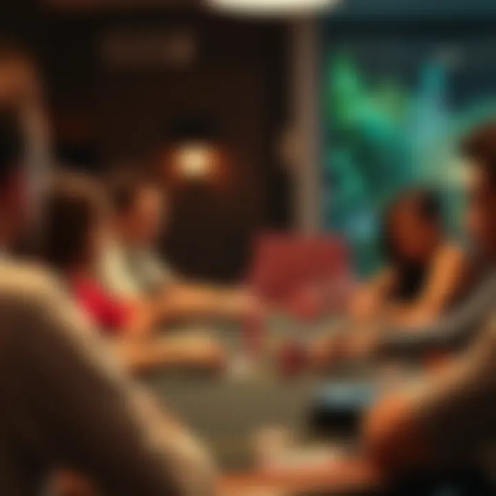 Euphoria scene showing players engaged in a realistic poker game with authentic interactions and expressions