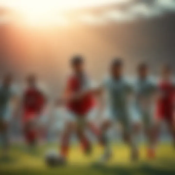 A group of soccer players in action during a Europa League match, showcasing intensity and skill on the field.