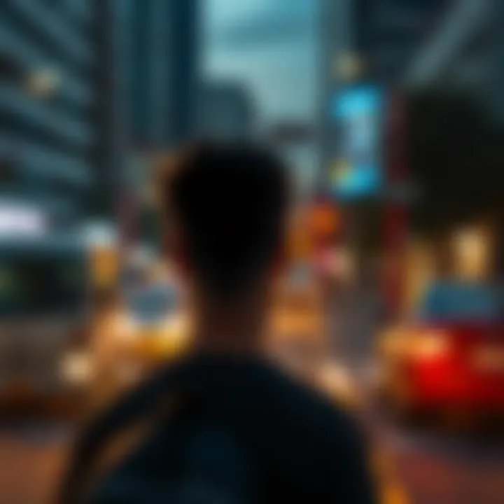 Evaluating Safety A person looks concerned while observing a busy street, showing signs of questioning safety in daily situations.