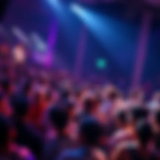 A diverse group of people gathered at a lively event, engaging and sharing ideas.