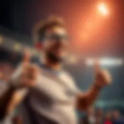 A happy bettor showing excitement after receiving quick support for their bet, with a thumbs up gesture and a smile.