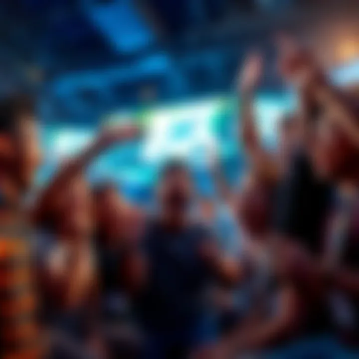 A group of enthusiastic players celebrating as AK cards appear on their screens during a game.