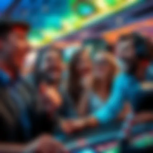 Group of happy high rollers playing games at Spinbet casino