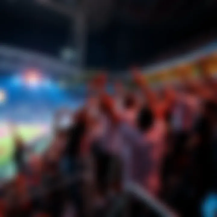 Teams celebrate surprising wins with fans cheering in the stands during an exciting game night.