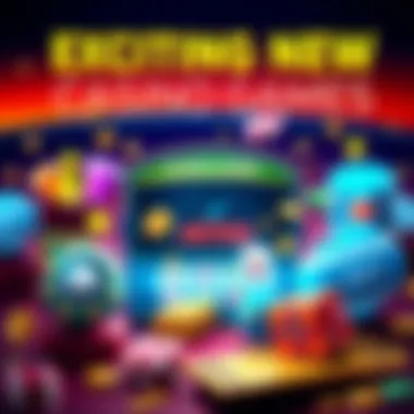 Exciting New Casino Games A collection of colorful casino game icons including slot machines and card games