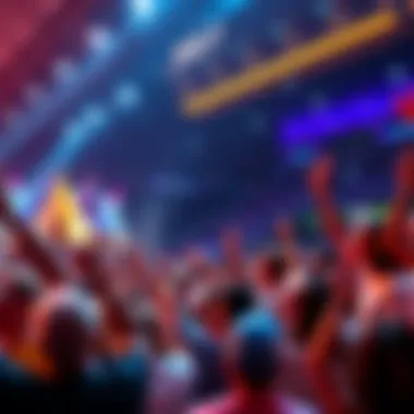 A lively scene showing people celebrating during a game with a prize pool of $4.2 million
