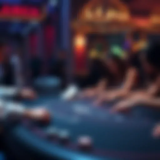 Participants engaged in an intense and thrilling Blackjack game with bold moves