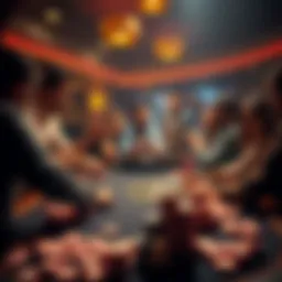 A group of people celebrating a big win at a casino table surrounded by chips and cards