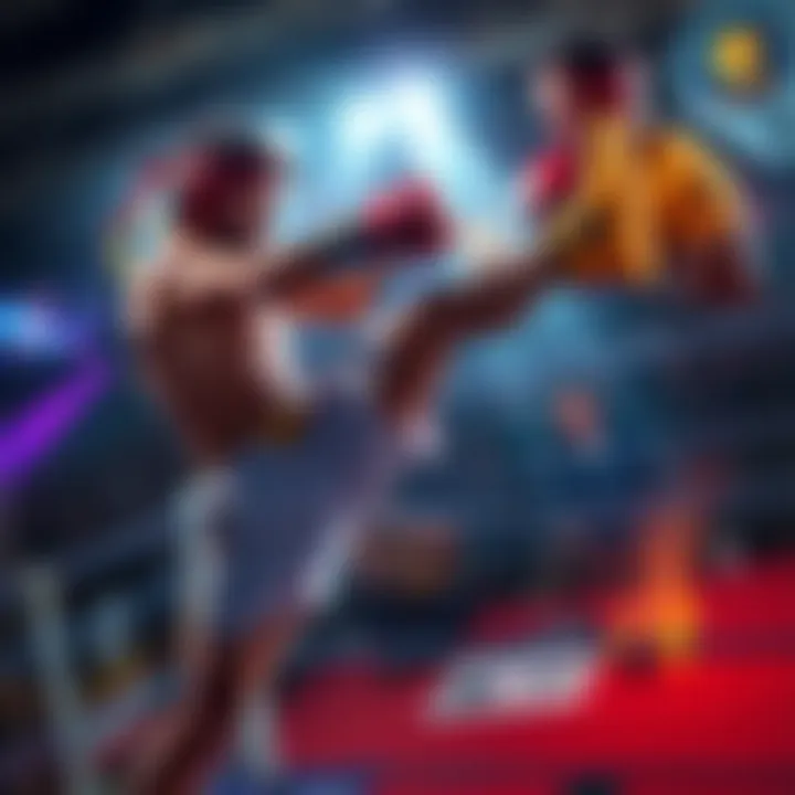 A fighter delivering a powerful kick during a thrilling DWCS match