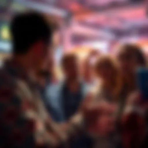 A group of people discussing the latest trend eagerly