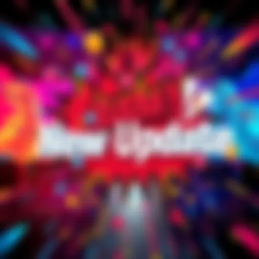 A vibrant graphic showcasing the text 'New Update' with colorful background and dynamic elements