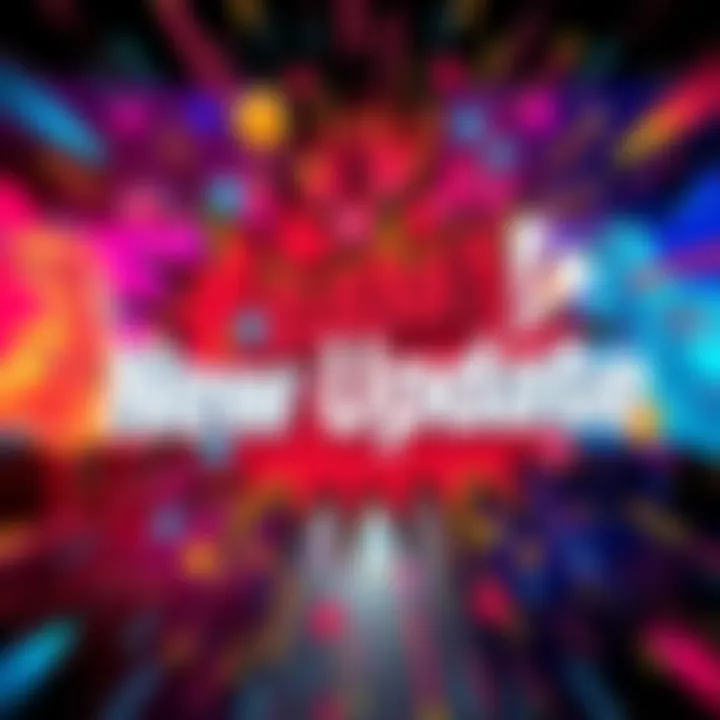 Exciting new update announcement A vibrant graphic showcasing the text 'New Update' with colorful background and dynamic elements