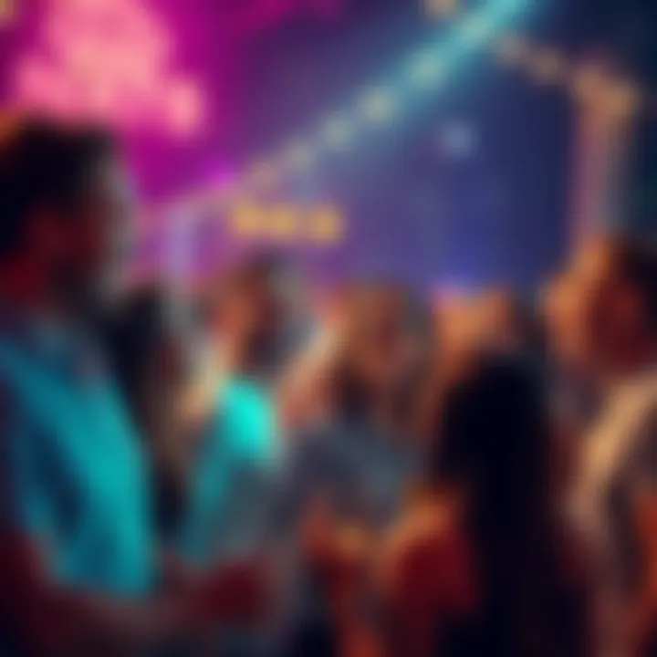 Exciting Night Choice A lively gathering of people discussing the upcoming night choice, filled with anticipation and excitement.