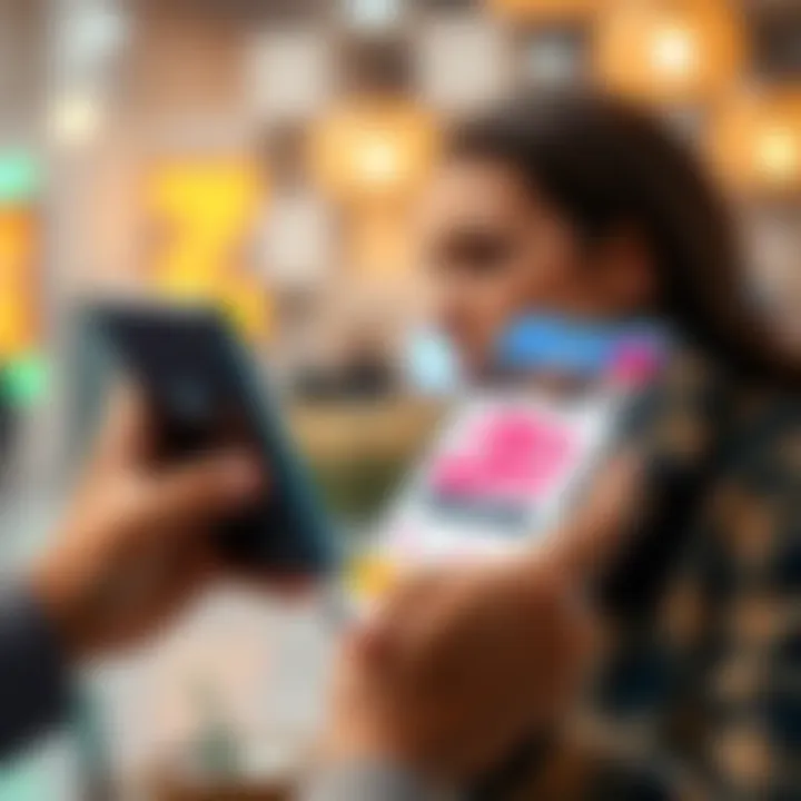 A person looking at a special offer on a smartphone with a bright background
