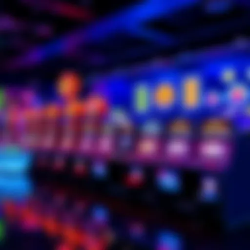 A vibrant array of slot machines featuring bright lights and colorful symbols, perfect for enhanced spins.
