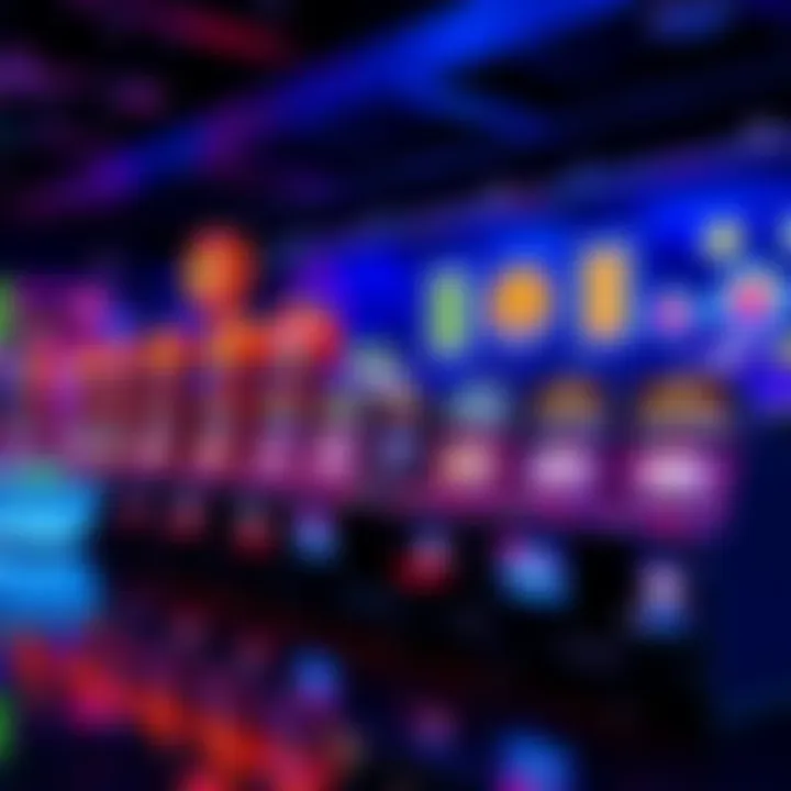 Exciting Slot Machines Ready to Spin A vibrant array of slot machines featuring bright lights and colorful symbols, perfect for enhanced spins.