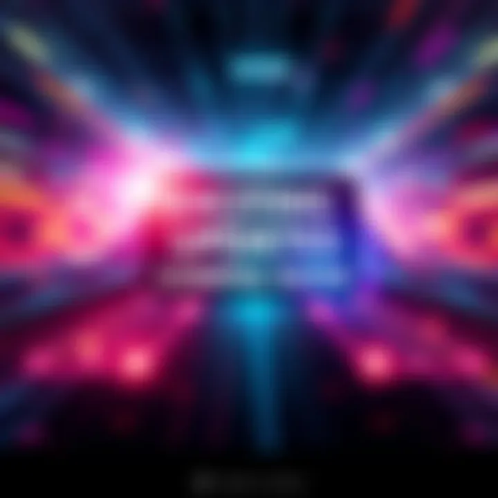 A futuristic graphic representing new updates with vibrant colors and dynamic shapes