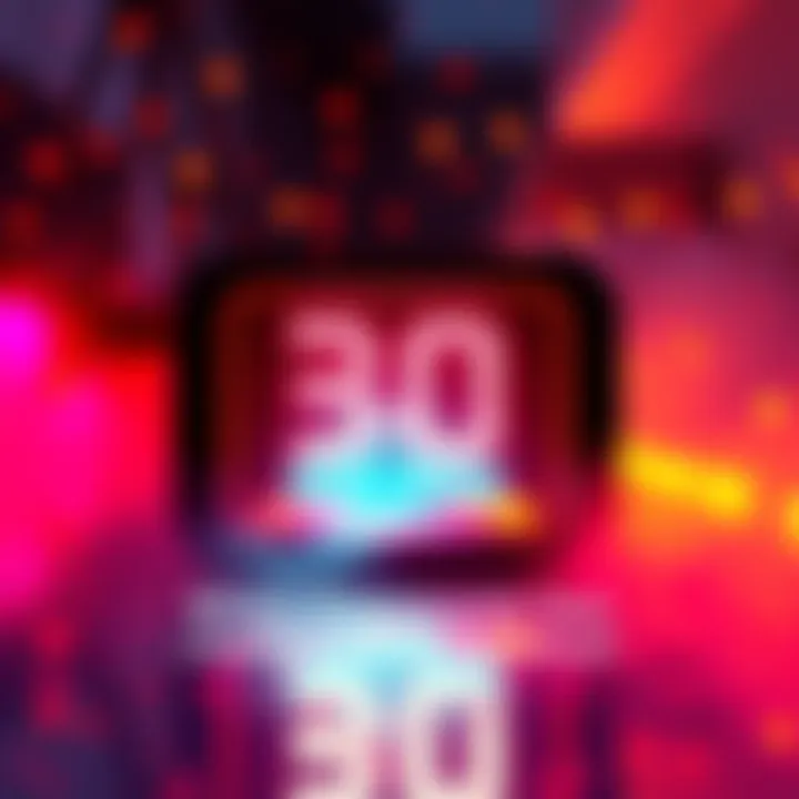 A vibrant digital countdown clock showing 30 hours remaining for a special bonus release on a website